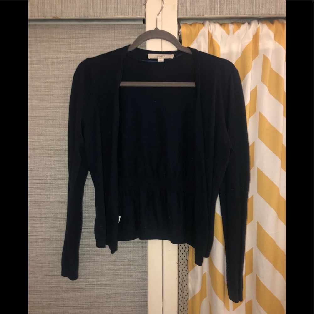 LOFT Navy Blue Cardigan M
